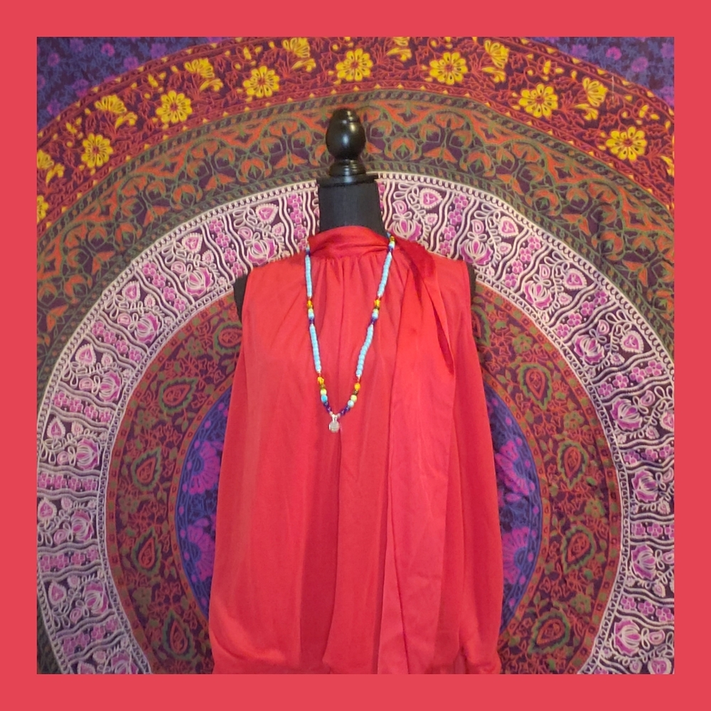 worthington red blouse (jewelry not included)